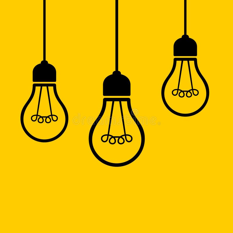 Light Bulbs Hanging from the Ceiling. Vector Illustration. Light Bulbs Hanging from the Ceiling. Vector Illustration