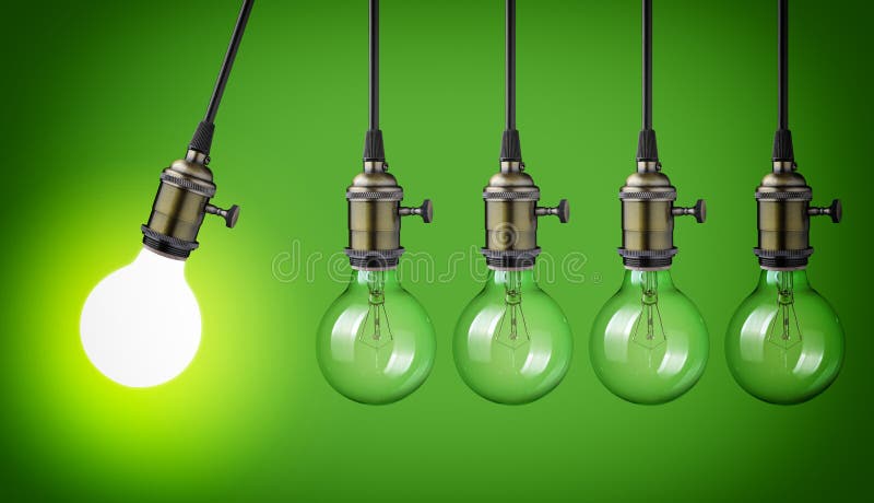 Perpetual motion with vintage light bulbs. Perpetual motion with vintage light bulbs