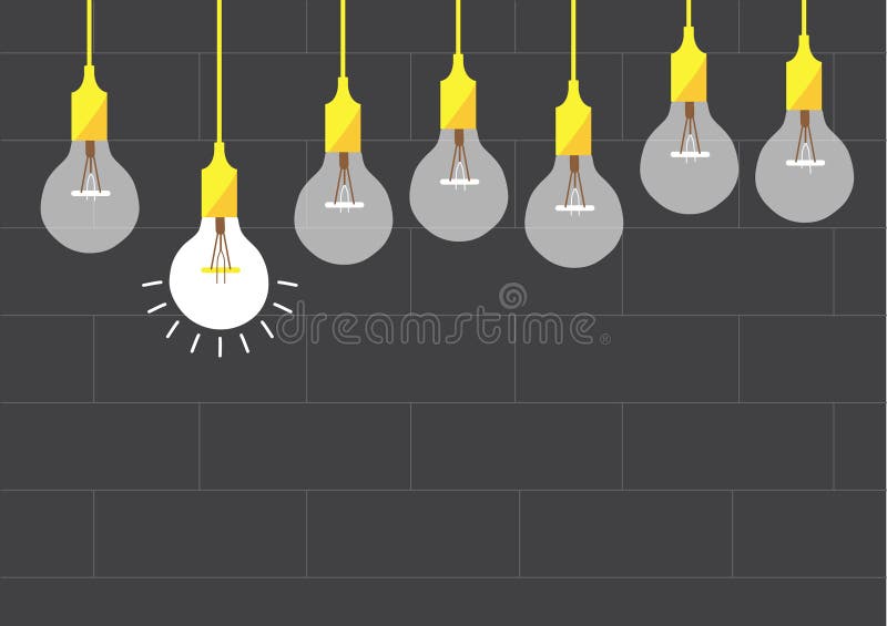 Hanging light bulbs on brick wall backgrounds. Hanging light bulbs on brick wall backgrounds