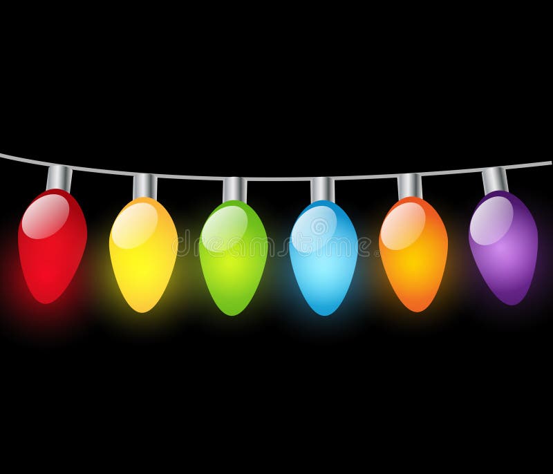 Christmas light bulbs on dark background. Christmas light bulbs on dark background