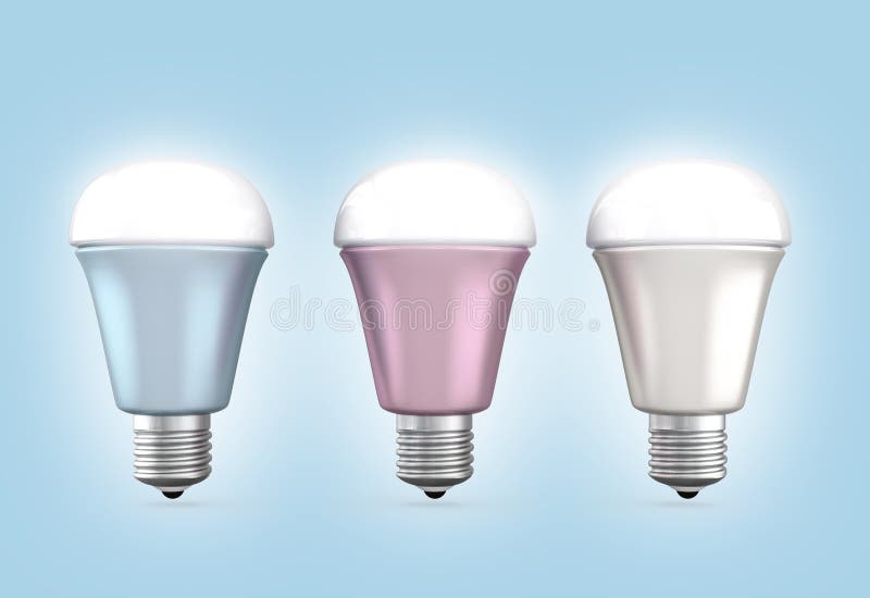 Energy efficient LED light bulbs on blue background. Energy efficient LED light bulbs on blue background.