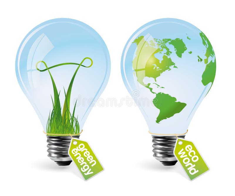 Lampadine realistiche di eco - insieme 1 royalty illustrazione gratis Lampadine realistiche di eco - insieme 1 royalty illustrazione gratis