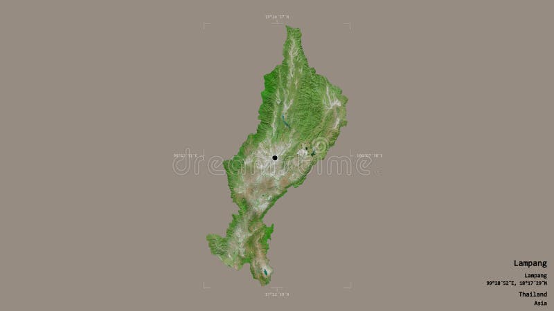 Lampang thailand. begränsningsram. satellit vektor illustrationer