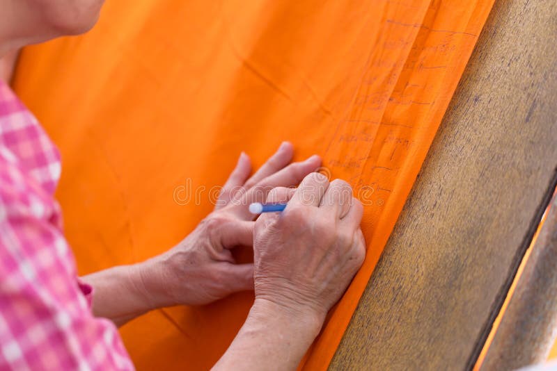 Buddhist People Make Donation And Write Their Name In ...