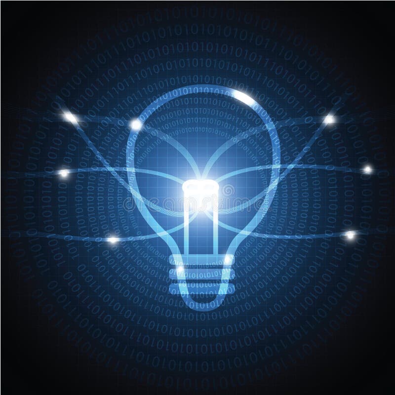 Lampe abstraite avec le code binaire, fond - vecteur illustration de vecteur Lampe abstraite avec le code binaire, fond - vecteur illustration de vecteur
