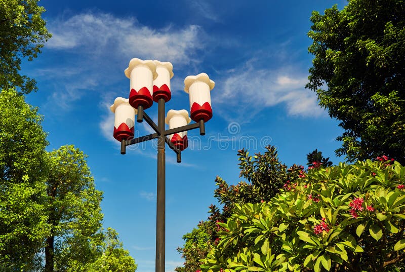 Lampe De Jardin D'agrément, Lumière Extérieure, éclairage De Paysage Photo  stock - Image du illuminez, lampes: 57521246