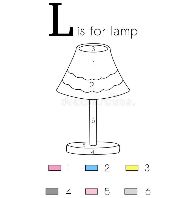 Lampe Lettre L, page de coloration d'alphabet de vecteur