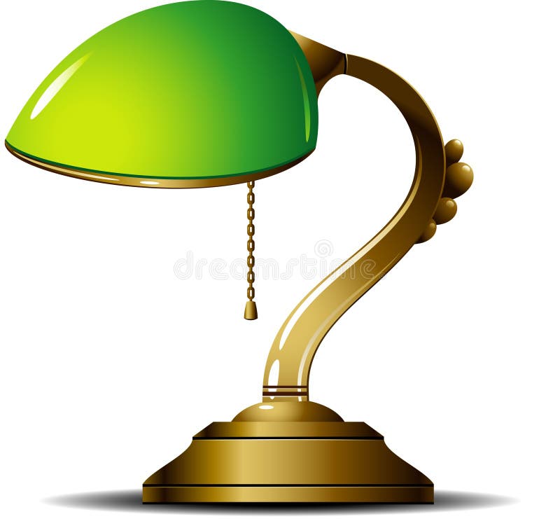 Green desk lamp. Vector illustration. Green desk lamp. Vector illustration.