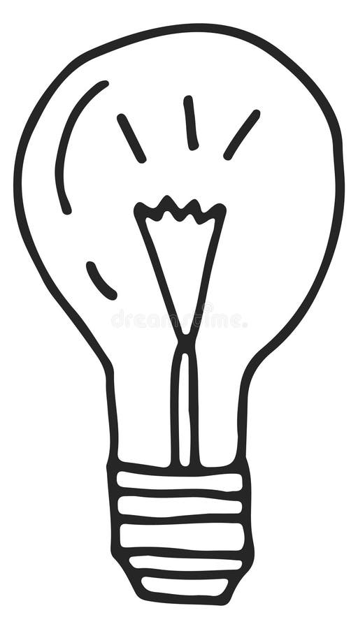 Lamporikon. symbol för elektrisk lampa royaltyfri illustrationer