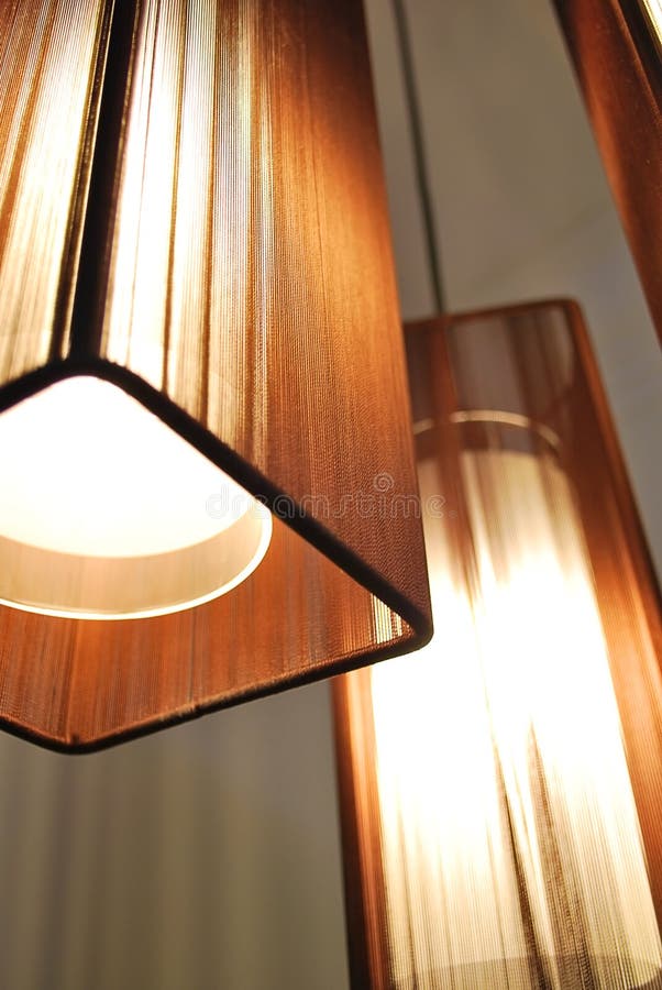 Lamps with Brown Shades stock image