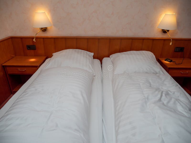 Lamps in the hotel. stock image. Image of headboard 250650045