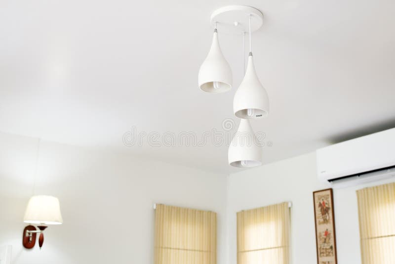 Lamps in a Modern Bedroom,Warm Tone Light Stock Photo Image of shiny