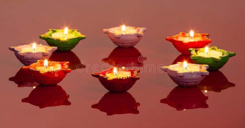 Lamps Signifying the Hindu Festival of Diwali