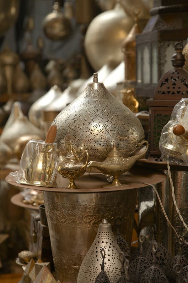 Lamps in street shop in cairo, egypt