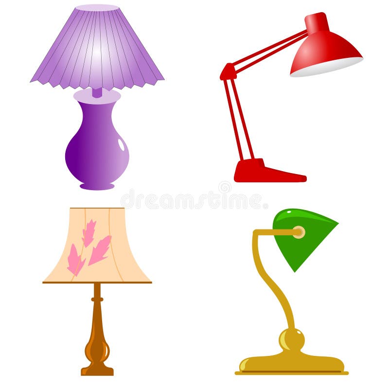 lampy ustawiający stół ilustracja wektor lampy ustawiający stół ilustracja wektor