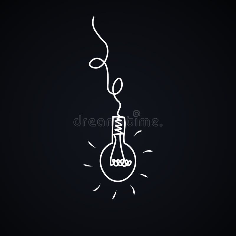 Lampă cu ilustrație vectorială desenată manual pentru mediul de afaceri sau știință, model alb-negru royalty free illustration