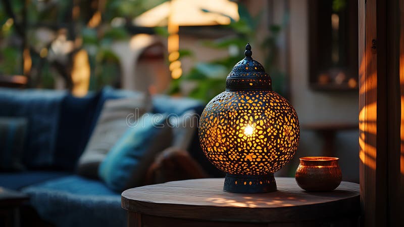 Lampă de masă marocană cu stil stock image