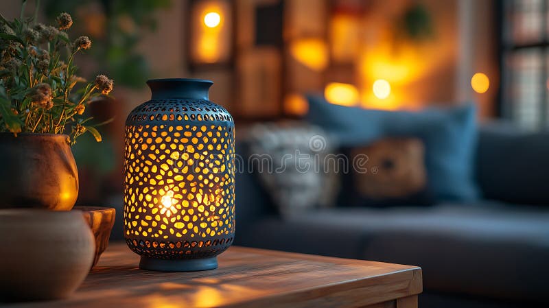 Lampă de masă marocană cu stil stock image