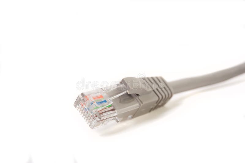 LAN Cable CAT5E with RJ45 Head for Computer Network Stock Photo Image