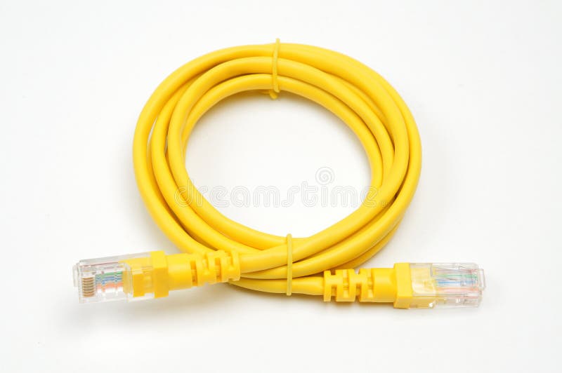 LAN Cable with RJ45 Plug on a White Background Stock Image Image of