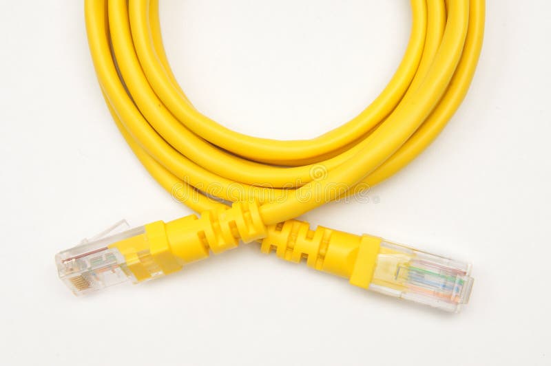LAN Cable with RJ45 Plug on a White Background Stock Image Image of
