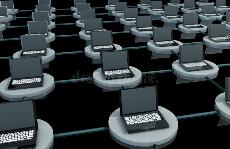 LAN Computer System stock illustration