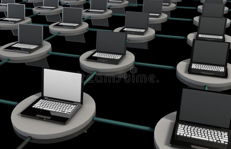 LAN Computer System vector illustration