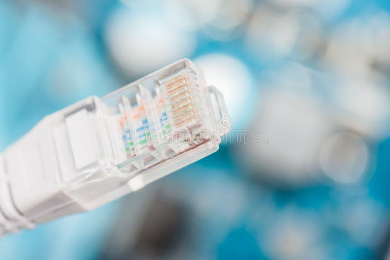Lan network cable closeup stock photography