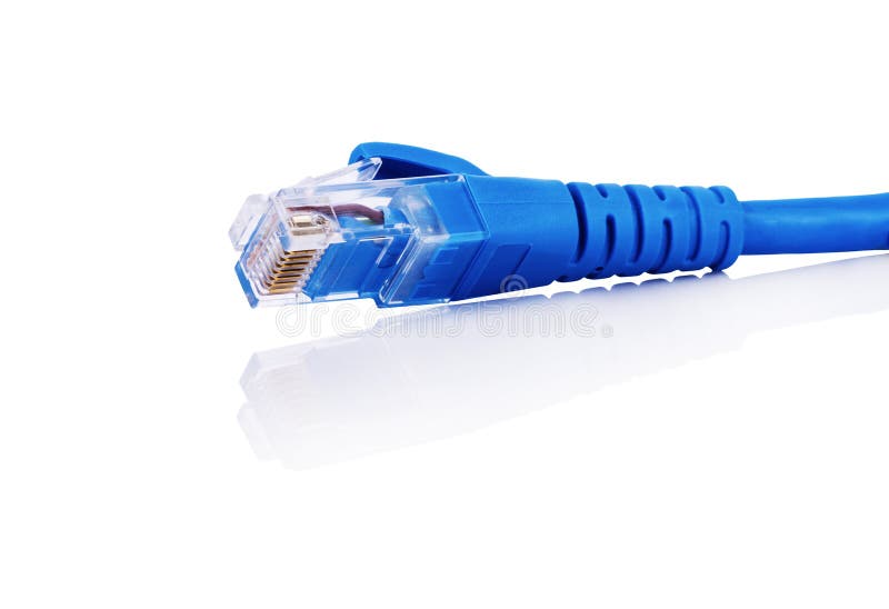 LAN Network Connection RJ45 Cable Isolated on White Background