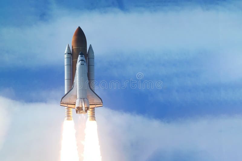 Rocket launch into open space. Elements of this image were furnished by NASA. High quality photo. Rocket launch into open space. Elements of this image were furnished by NASA. High quality photo