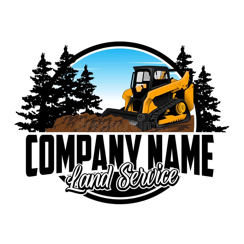 Land Service or Land Clearing Company Logo Stock Vector Illustration