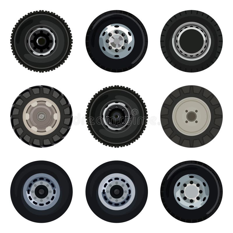 Transport Wheels. Doodle Car Motorcycle and Bicycle Tires. Different