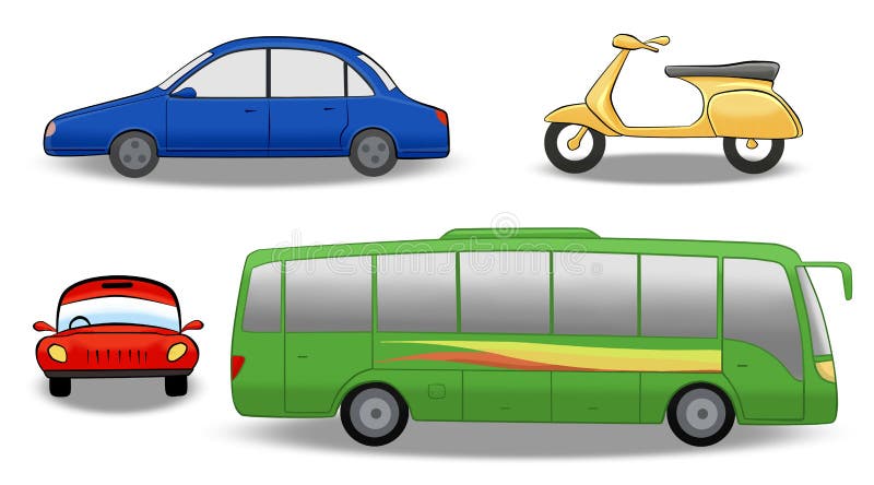 Land Transportation, Car, Vespa Scooter and Bus Stock Illustration - Illustration of comic, vespa: 176017568 Land Transportation, Car, Vespa Scooter and Bus Stock Illustration - Illustration of comic, vespa: 176017568