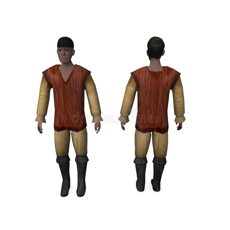 3d render of peasant figure. 3d render of peasant figure