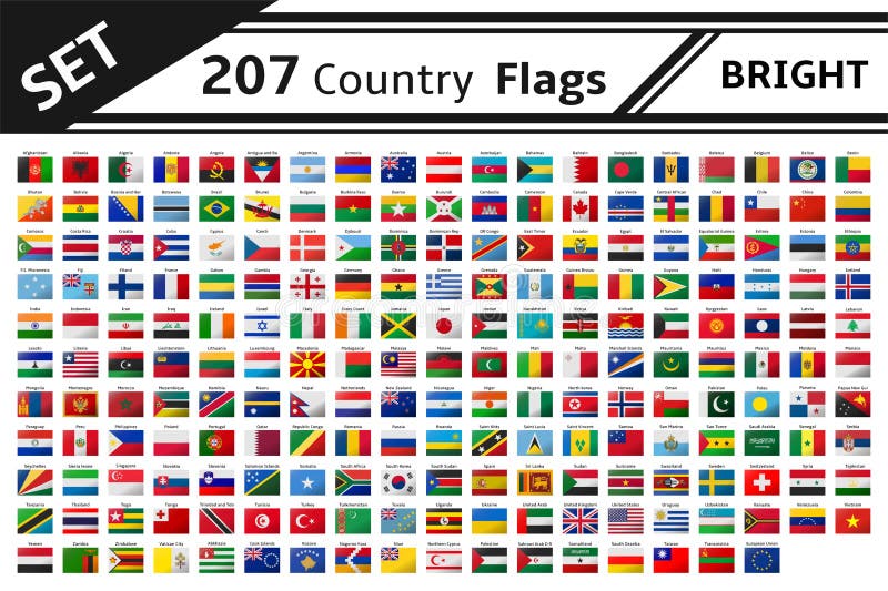 207 Landesflaggen mit Funkelneffekt