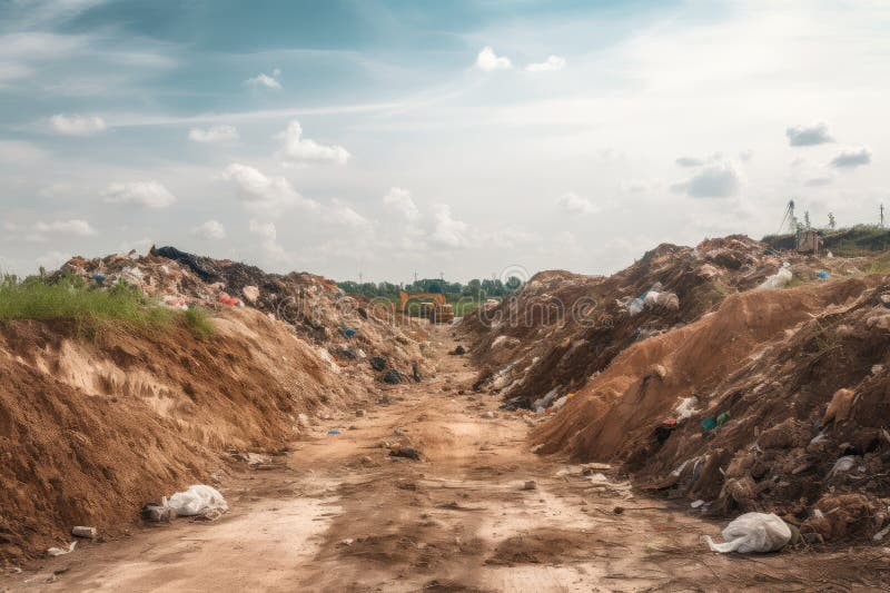 Landfill with Biodegradable and Nonbiodegradable Waste in Separate