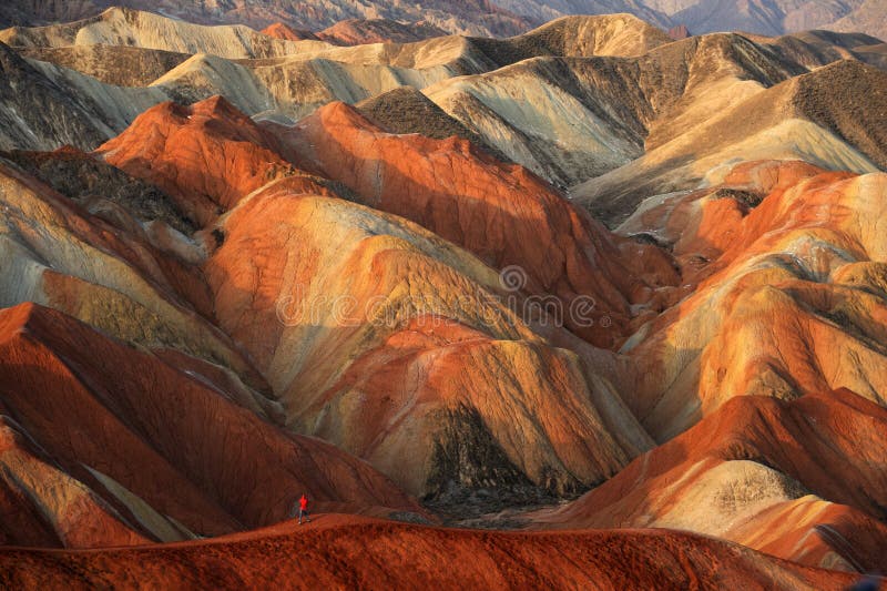 Danxia landform in Zhanye,Gansu,China. Danxia landform in Zhanye,Gansu,China.