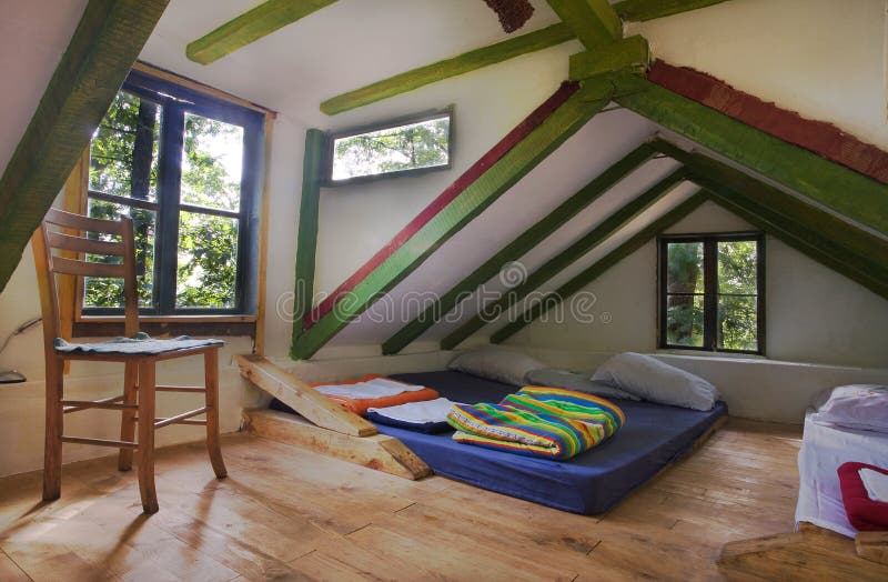 Interior of a wooden house, country life in Serbia. Traditional style. Interior of a wooden house, country life in Serbia. Traditional style.