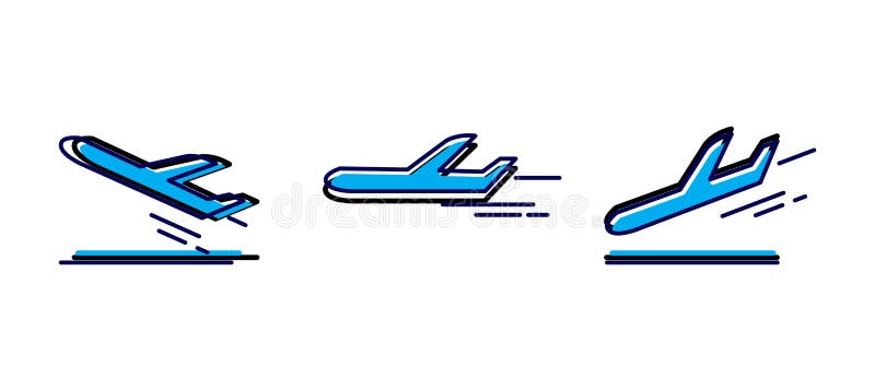 Landing arrival icon, vector illustration. isolated on white background. Aircraft arrival sign vectors