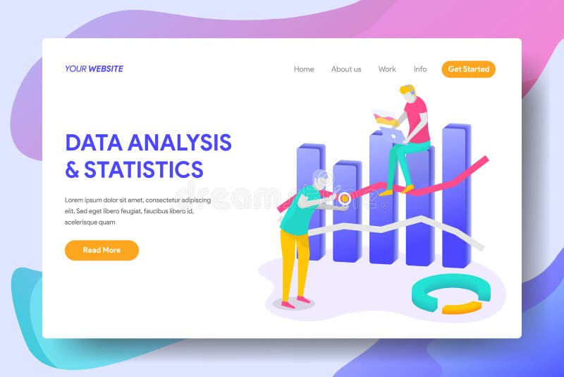 Landing page DATA ANALYSIS & STATISTICS stock illustration Landing page DATA ANALYSIS & STATISTICS stock illustration