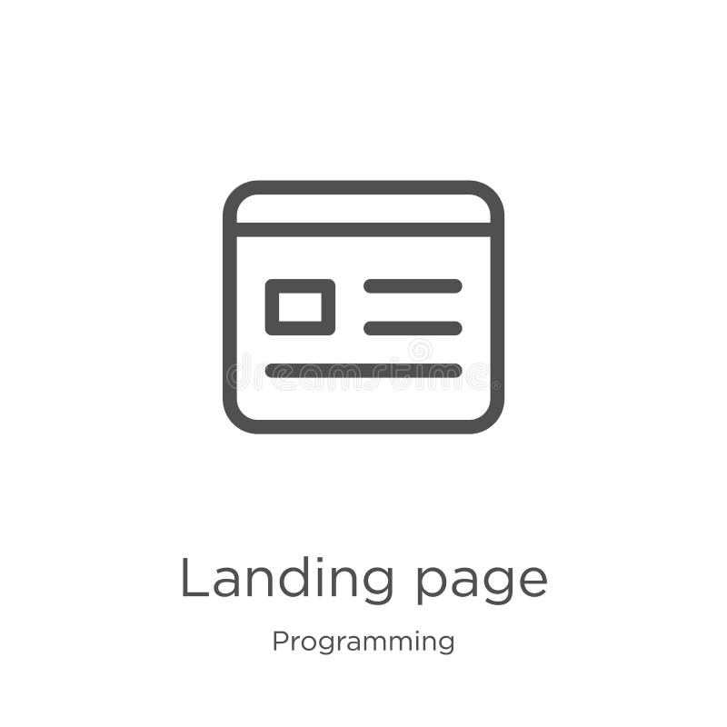 landing page icon vector from programming collection. Thin line landing page outline icon vector illustration. Outline, thin line royalty free illustration landing page icon vector from programming collection. Thin line landing page outline icon vector illustration. Outline, thin line royalty free illustration