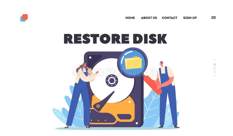 Data Recovery Service, Backup, Information Protection, Hardware Repair Concept. Cartoon Vector Illustration vector illustration