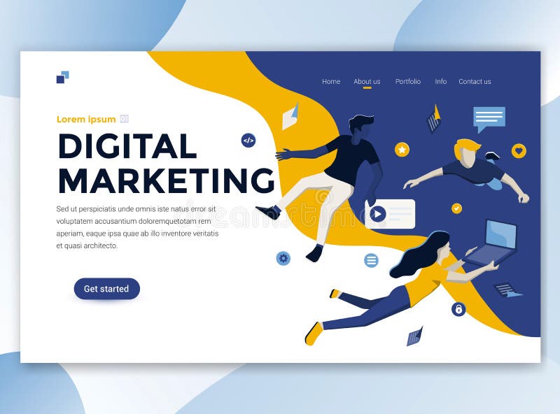 Flat Modern design of wesite template - Digital Marketing stock illustration