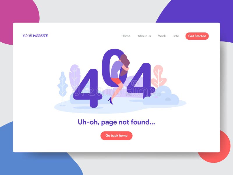 Landing page template of 404 Error. Modern flat design concept of web page design for website and mobile website.Vector