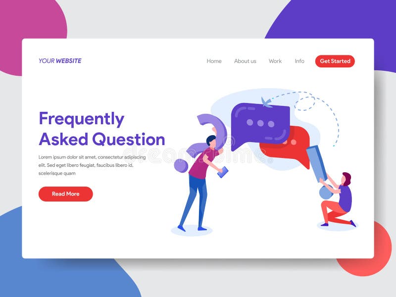Landing page template of Frequently Asked Question Concept. Modern flat design concept of web page design for website and mobile stock illustration