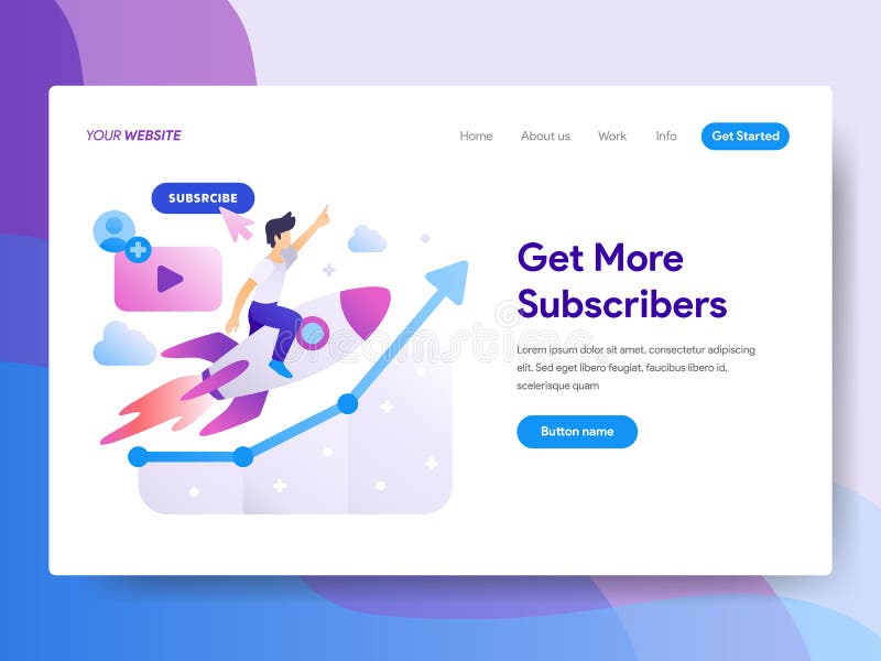 Landing page template of Get more Subscriber Concept. Modern flat design concept of web page design for website and mobile website