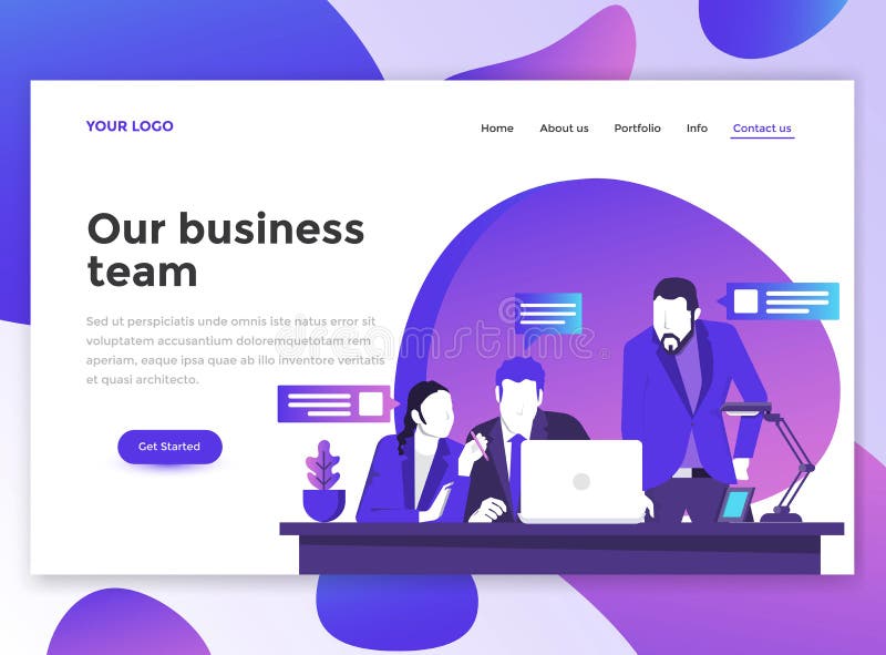 Flat Modern design of wesite template - Business team stock illustration