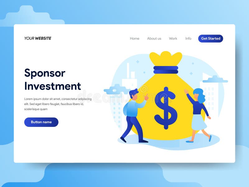 Landing page template of Sponsorship Investment Concept. Modern flat design concept of web page design for website and mobile