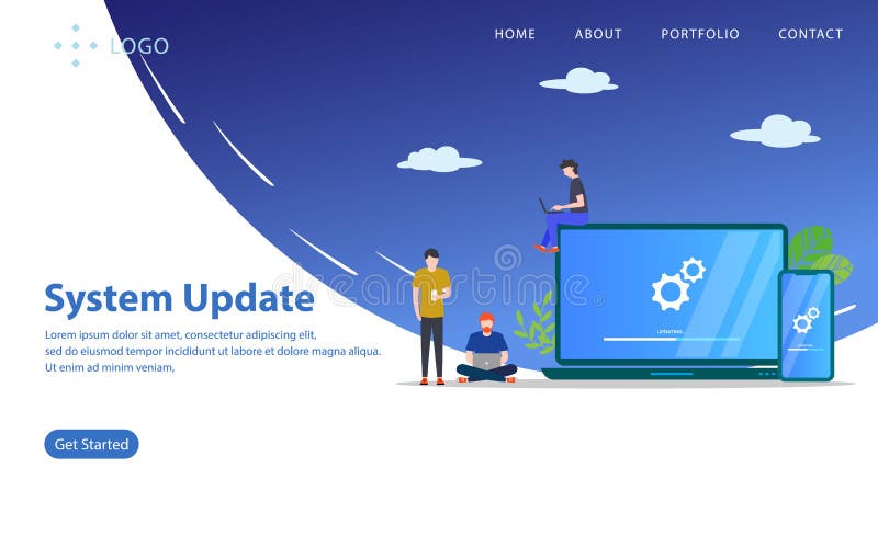 Landing page template vector illustration Landing page template vector illustration