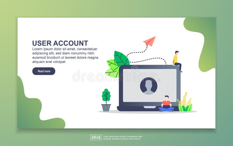 Landing page template of user account. Modern flat design concept of web page design for website and mobile website. Easy to edit royalty free illustration